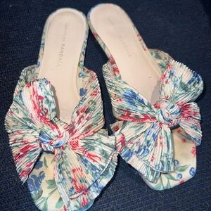 Loeffler Randall Floral Daphne Sandals with Oversized Bow
